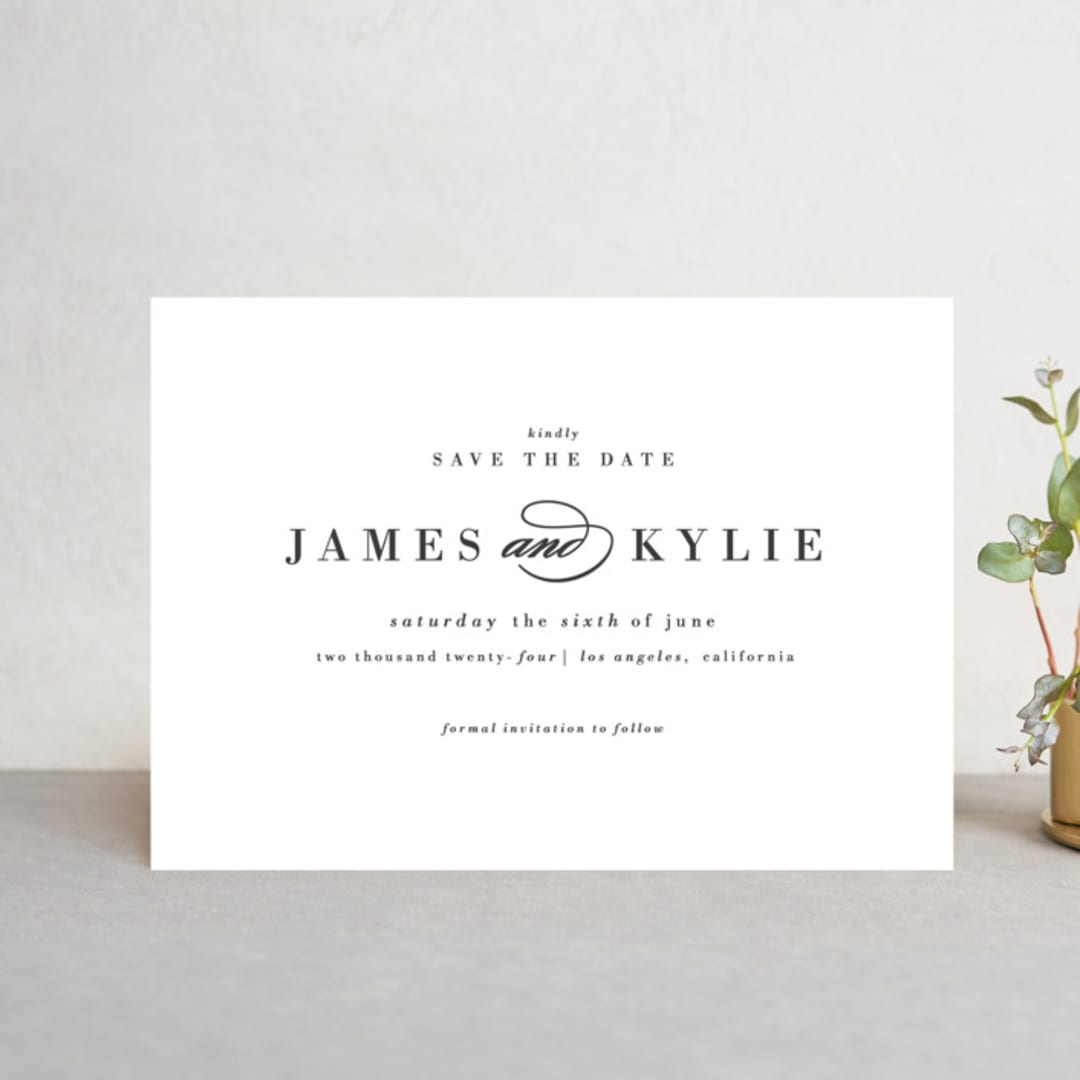 "Classically Stated" - Save the Dates in Charcoal by Roxy Cervantes - Front