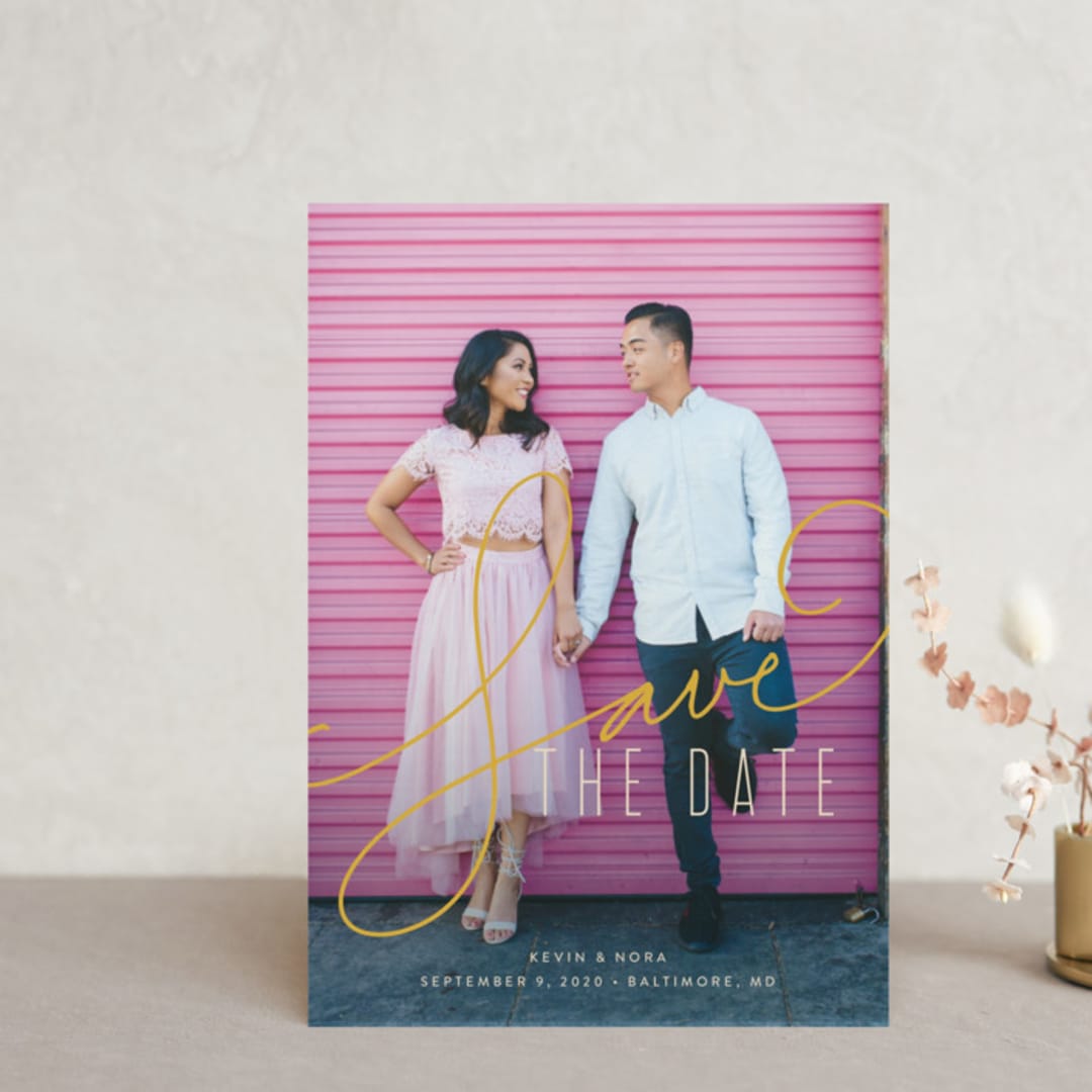 "Signature" - Save the Dates in Antique by Jessica Williams - Front