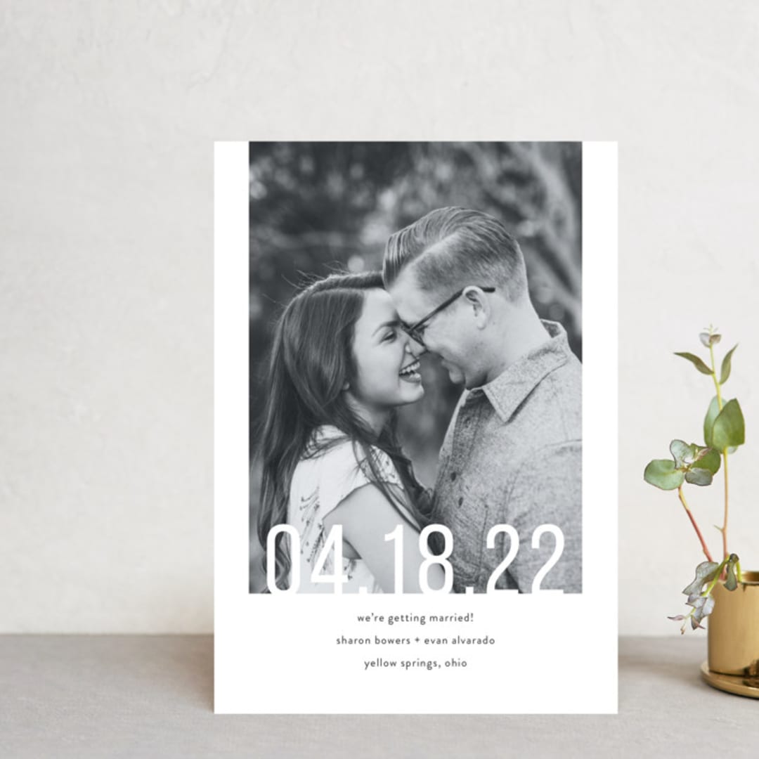 "Date Check" - Save the Dates in Noir by Up Up Creative - Front