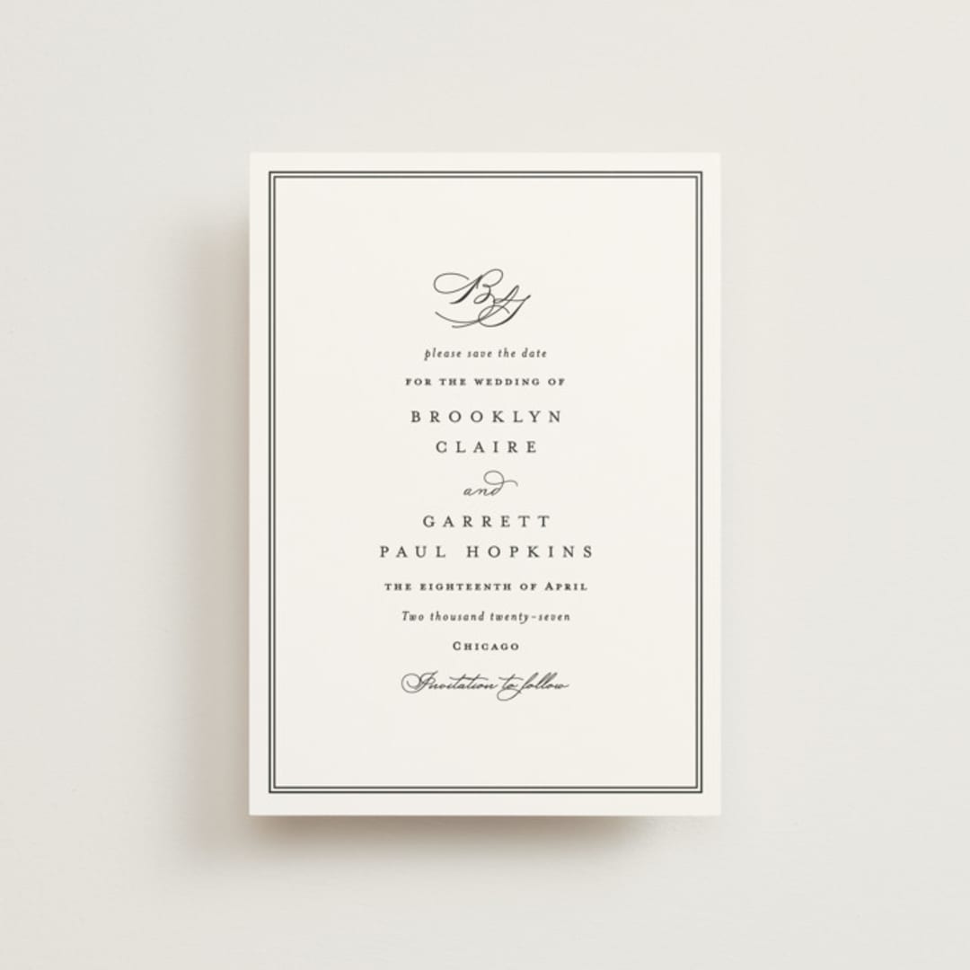 "Overlapping" - Save the Dates in Noir by Amy Kross - Front