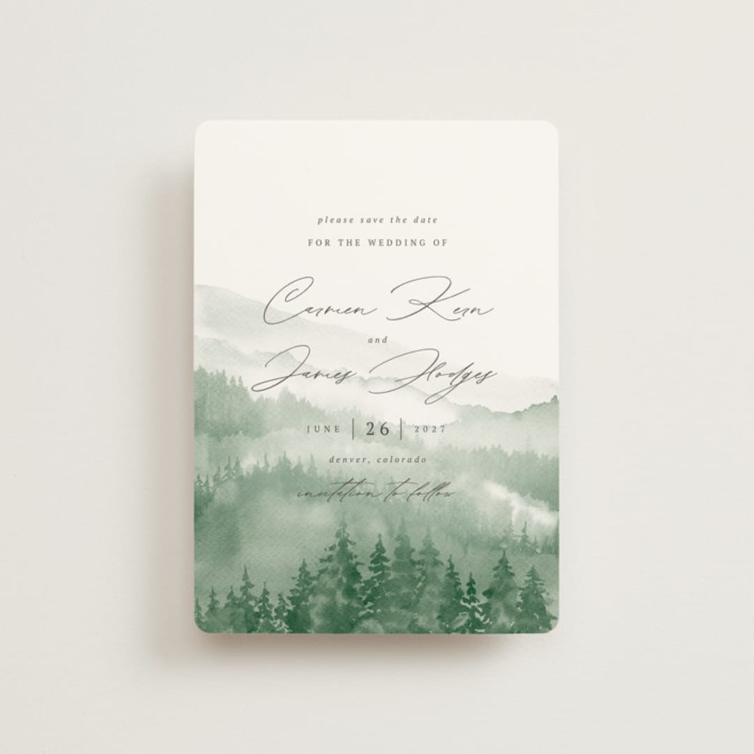 "Over the mountains" - Save the Dates in Fern by Helen Halik - Front