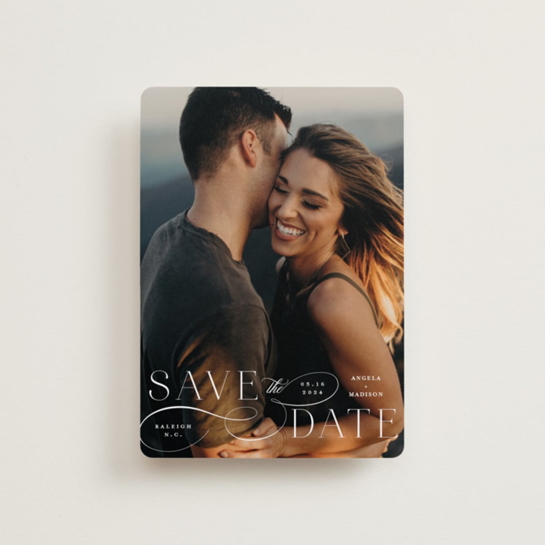 "Flourish" - Save the Dates in Vanilla by Ashley Rosenbaum - Front