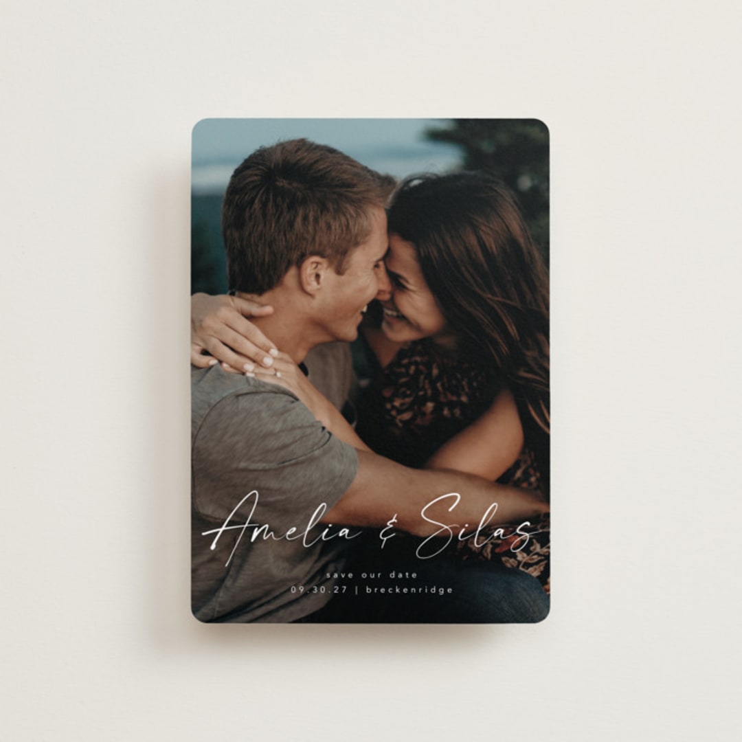 "Because of you" - Save the Dates in Marshmallow by Lea Delaveris - Front