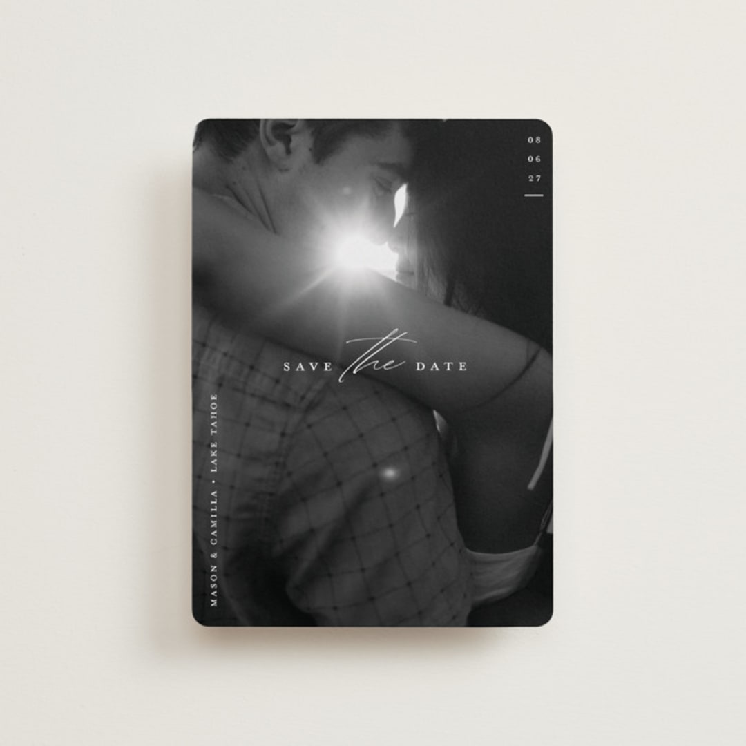 "Focal" - Save the Dates in Pearl by Christie Garcia - Front