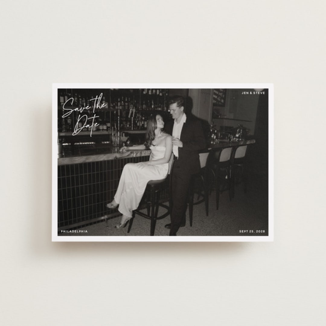 "Corners" - Save the Dates in Cloud by Inkblot Design - Front