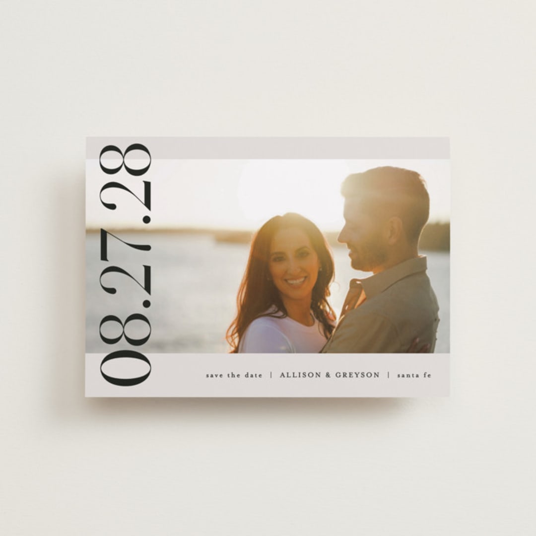 "All Stacked Up" - Save the Dates in Ivory by Pixel and Hank - Front