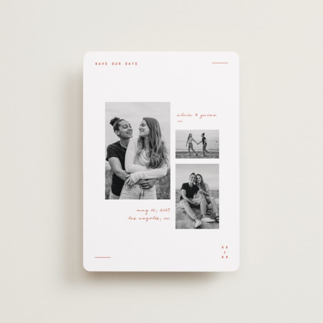 "Alaia" - Save the Dates in Verona Sunset by Blustery August - Front