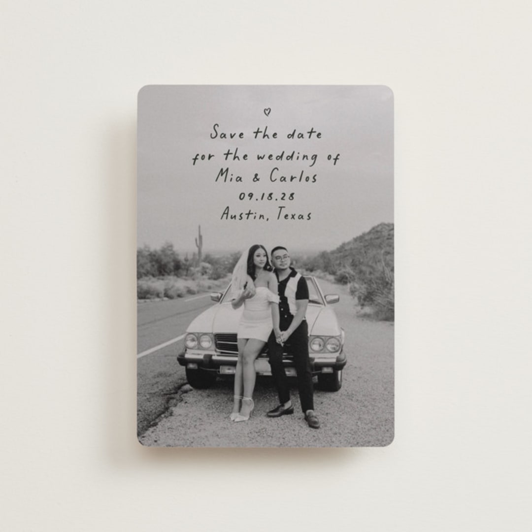 "Noted" - Save the Dates in Noir by Olivia Raufman - Front