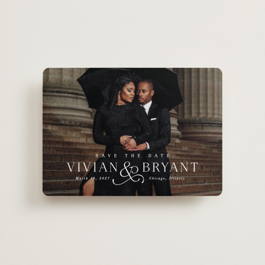 "And here we are" - Save the Dates in Marble by Lea Delaveris - Front