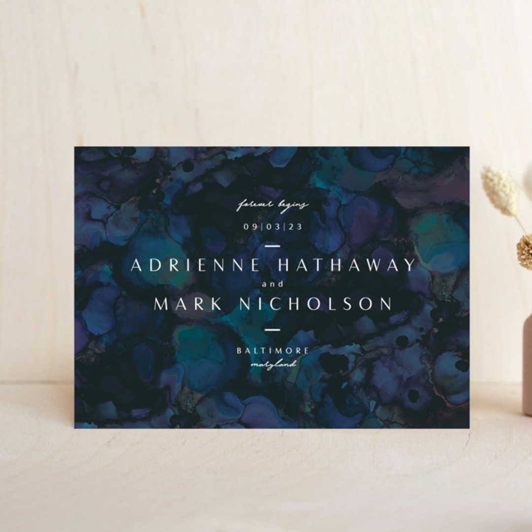 "midnight lake" - Save the Dates in Navy by Erin L. Wilson - Front
