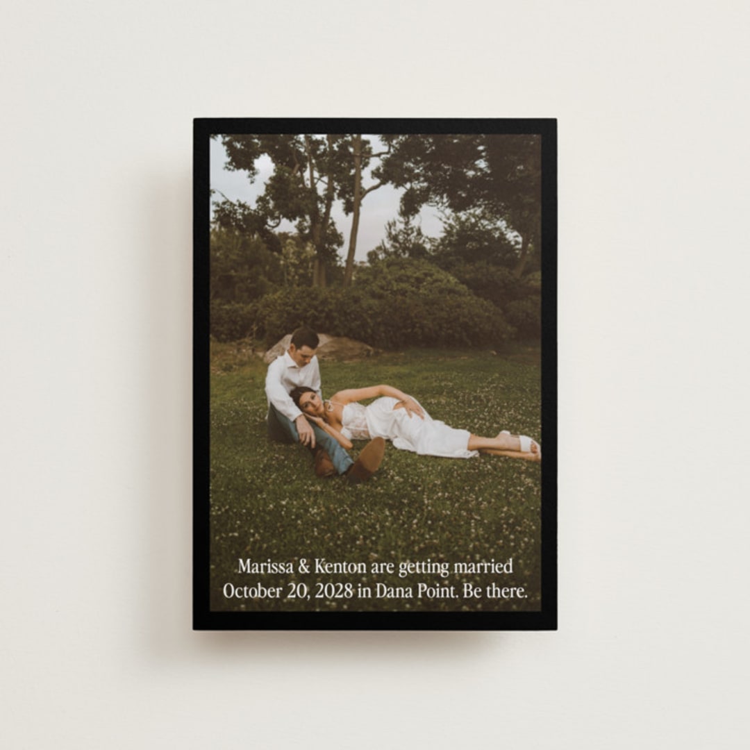 "Black Border" - Save the Dates in Coal by Becky Nimoy - Front