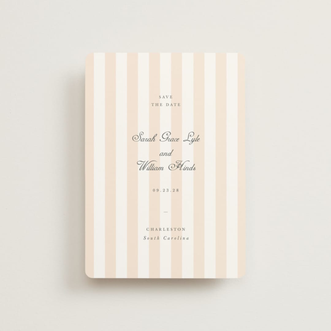"awning stripe" - Save the Dates in Peach by Sara Hicks Malone - Front