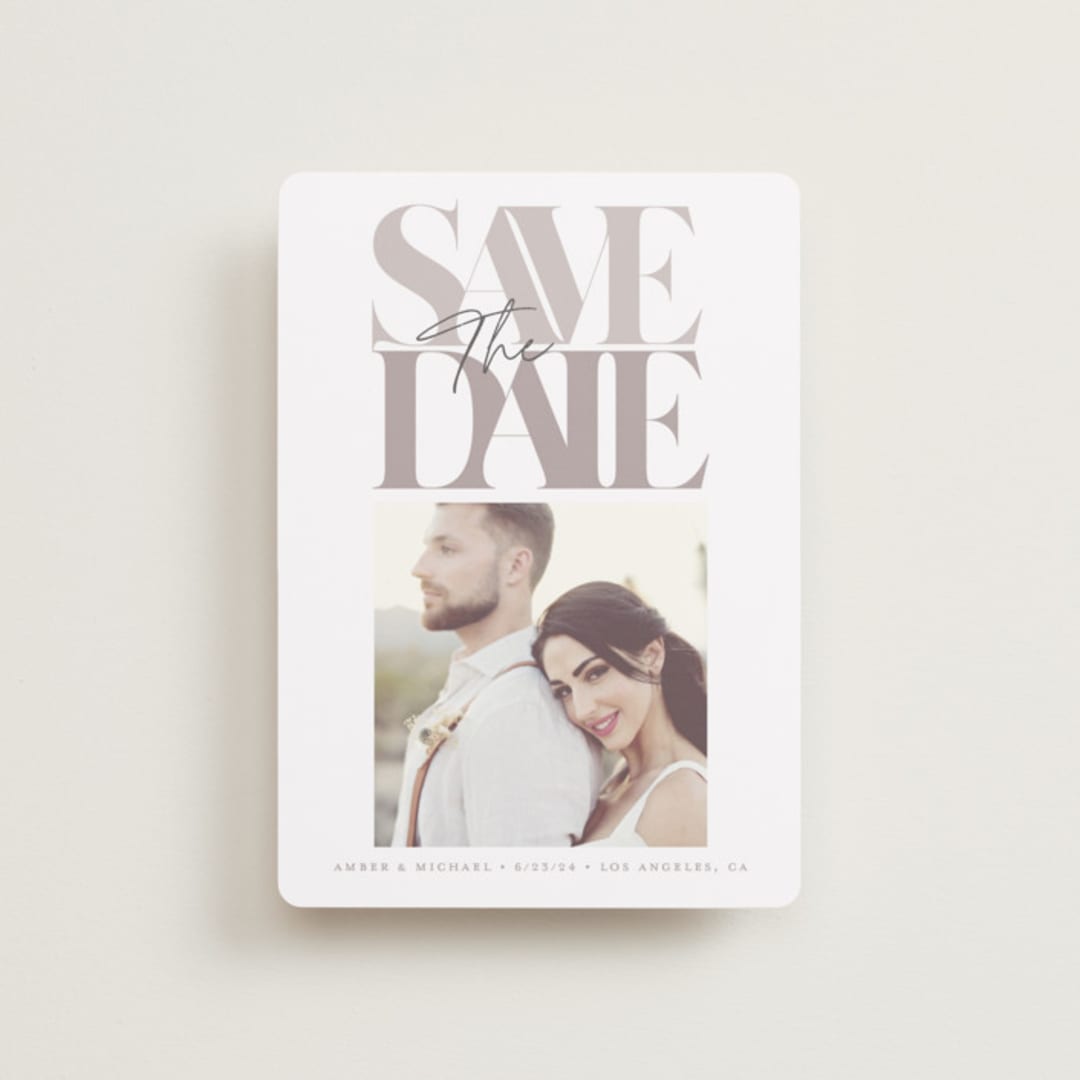"Serifs" - Save the Dates in Stone by GeekInk Design - Front