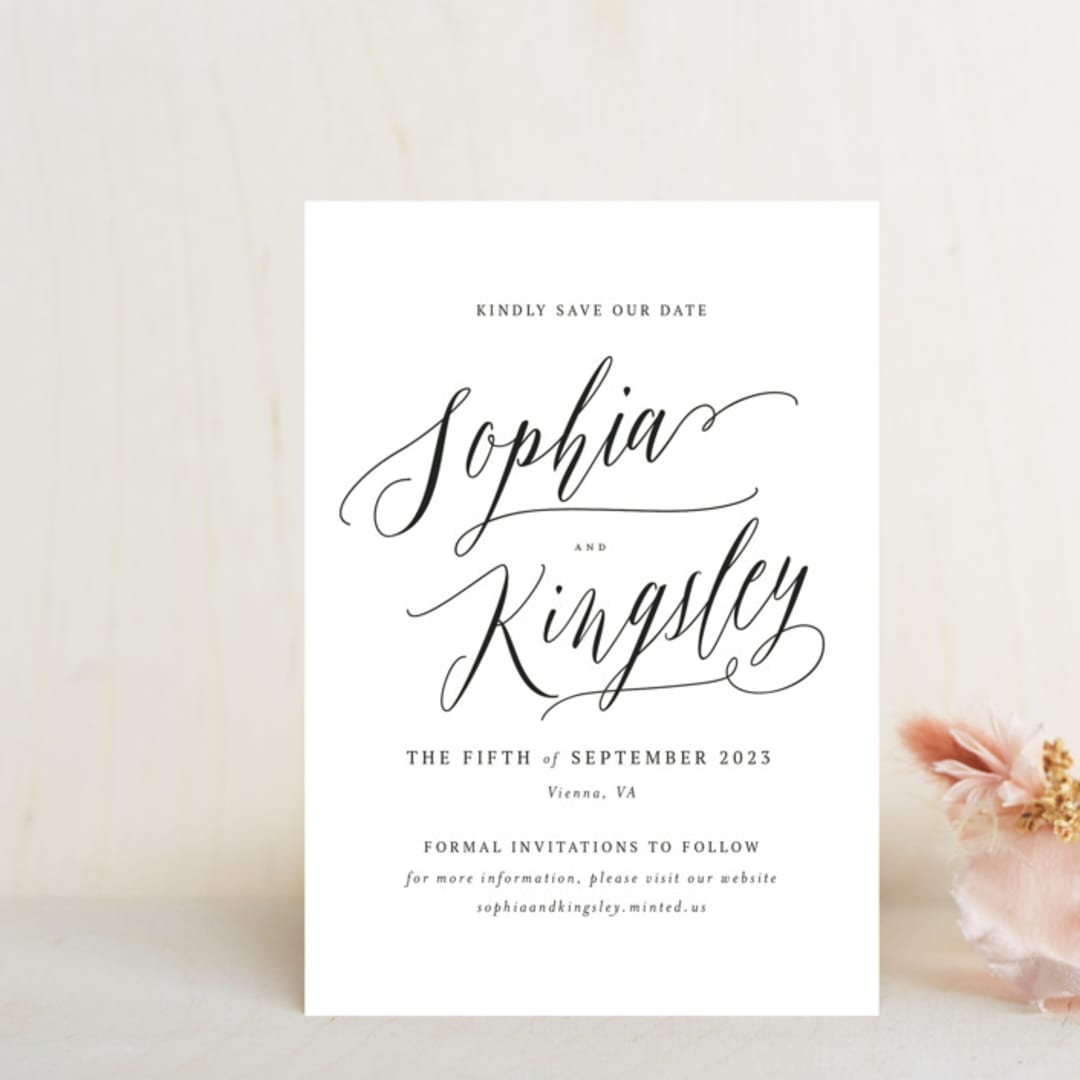 "Nothing Compares To You" - Save the Dates in Cream by Design Lotus - Front