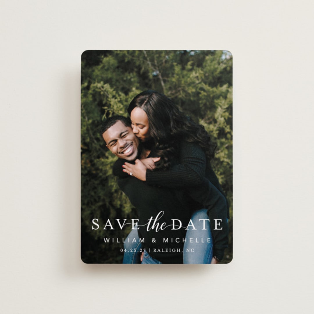 "Convey our Love" - Save the Dates in Snow by MC Designs - Front