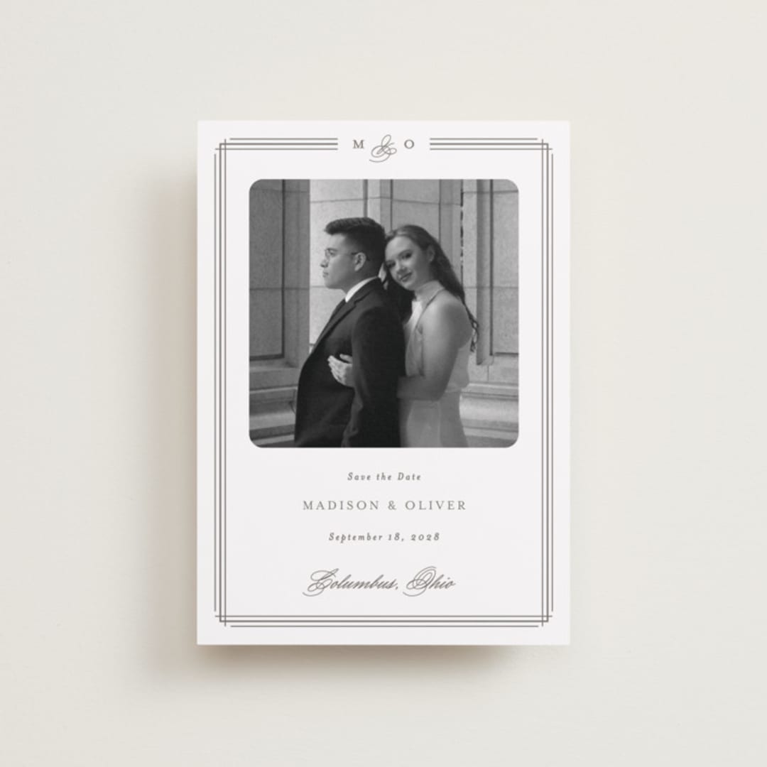 "Lines" - Save the Dates in Cobblestone by Emily Betts - Front