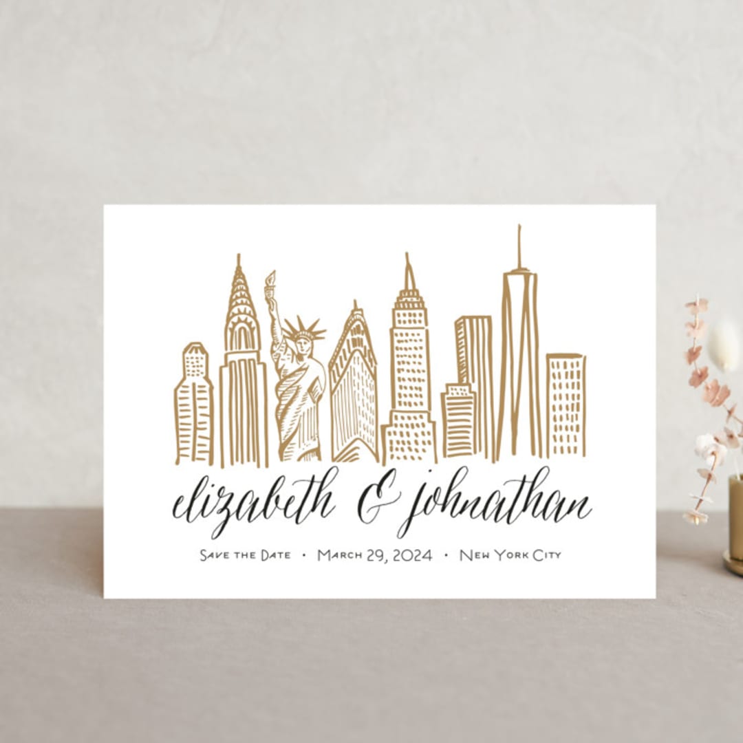 "Skyline - New York City" - Save the Dates in Gold Coast by Abby Munn - Front