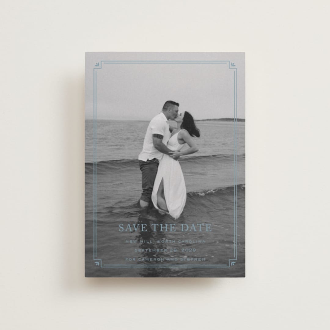 "Fleur Corner" - Save the Dates in French Blue by Carolyn MacLaren - Front