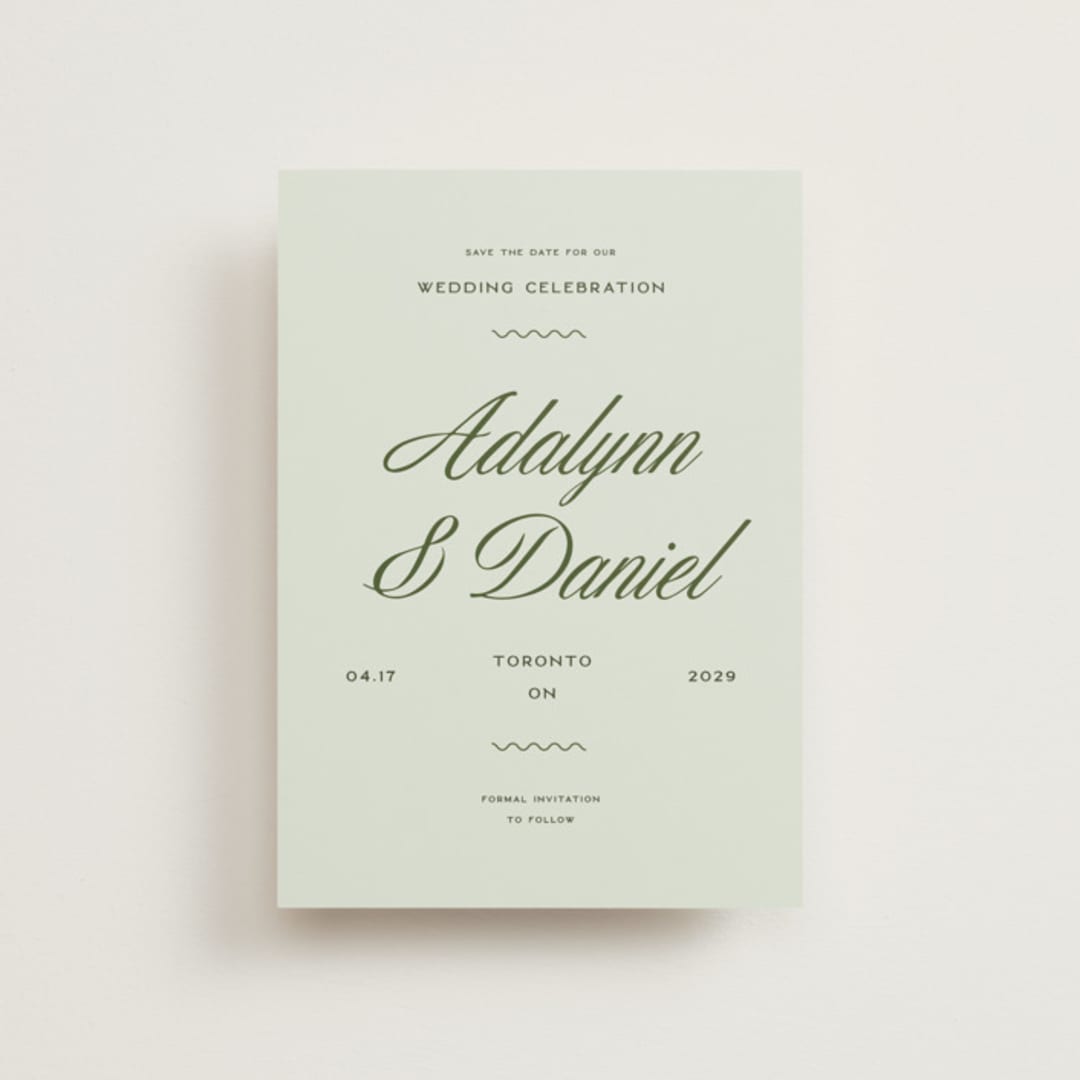 "Swoon" - Save the Dates in Lemongrass by Sam Dubeau - Front