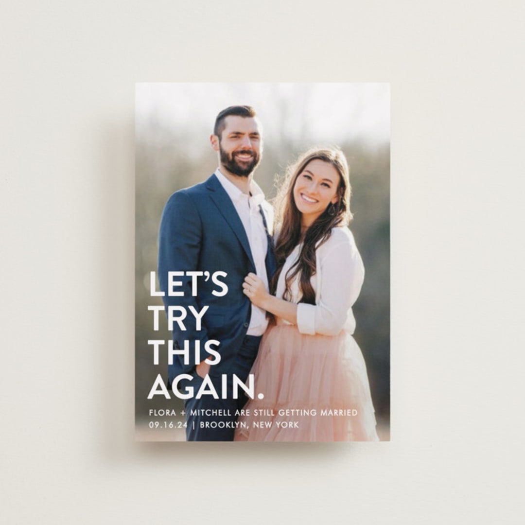 "Let's I Do This Photo" - Save the Dates in Snow by Ellis - Front