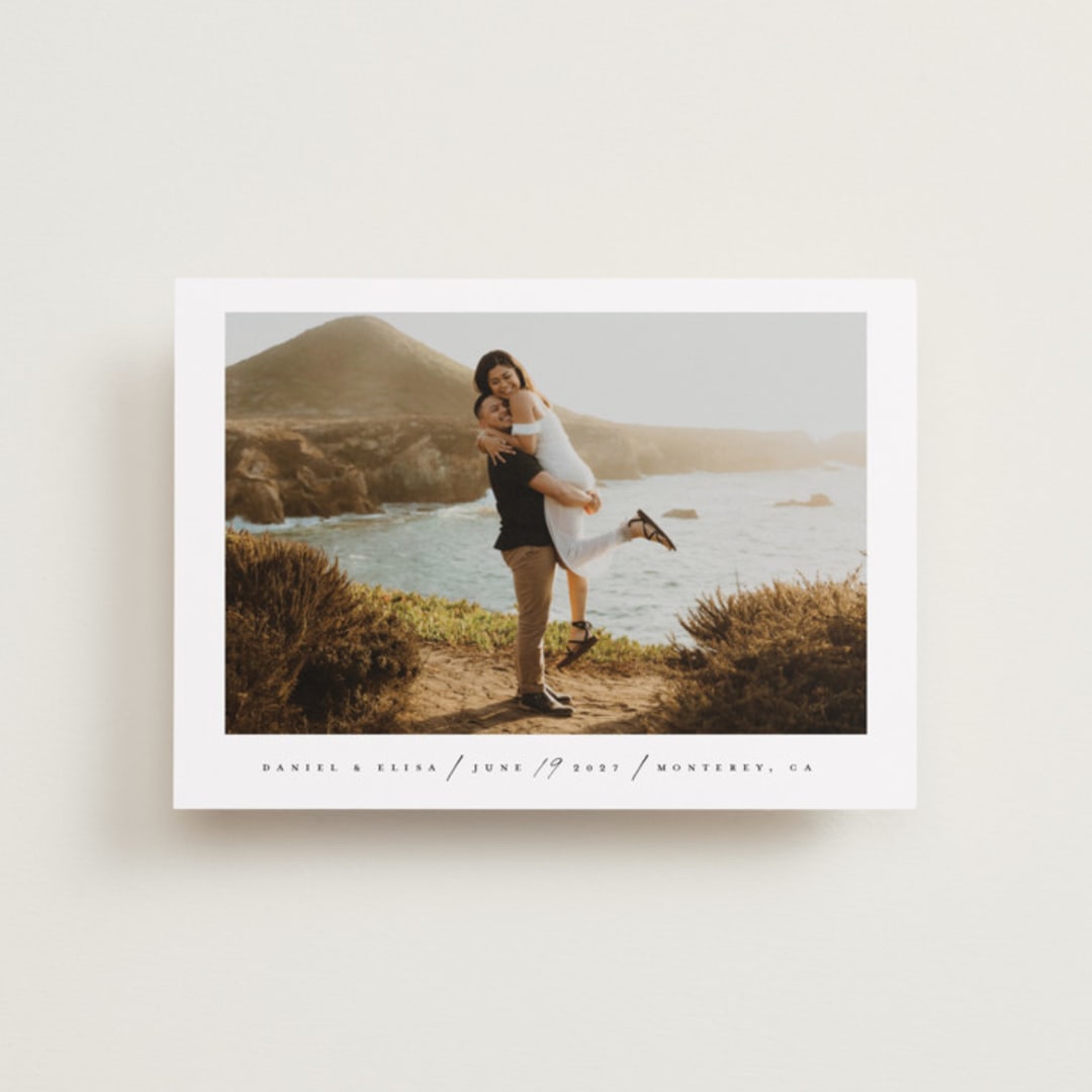 "scripted date" - Save the Dates in Blanc by Faith Dorn - Front