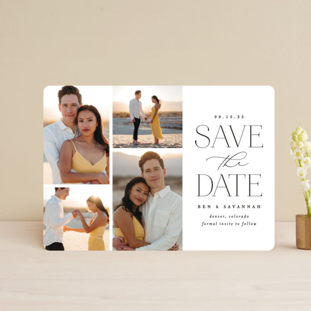 "Simple Romance" - Save the Dates in Pearl by Brooke Chandler - Front