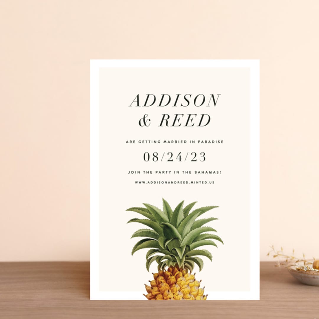 "Party in Paradise" - Save the Dates in Pineapple by Erin Hodges - Front