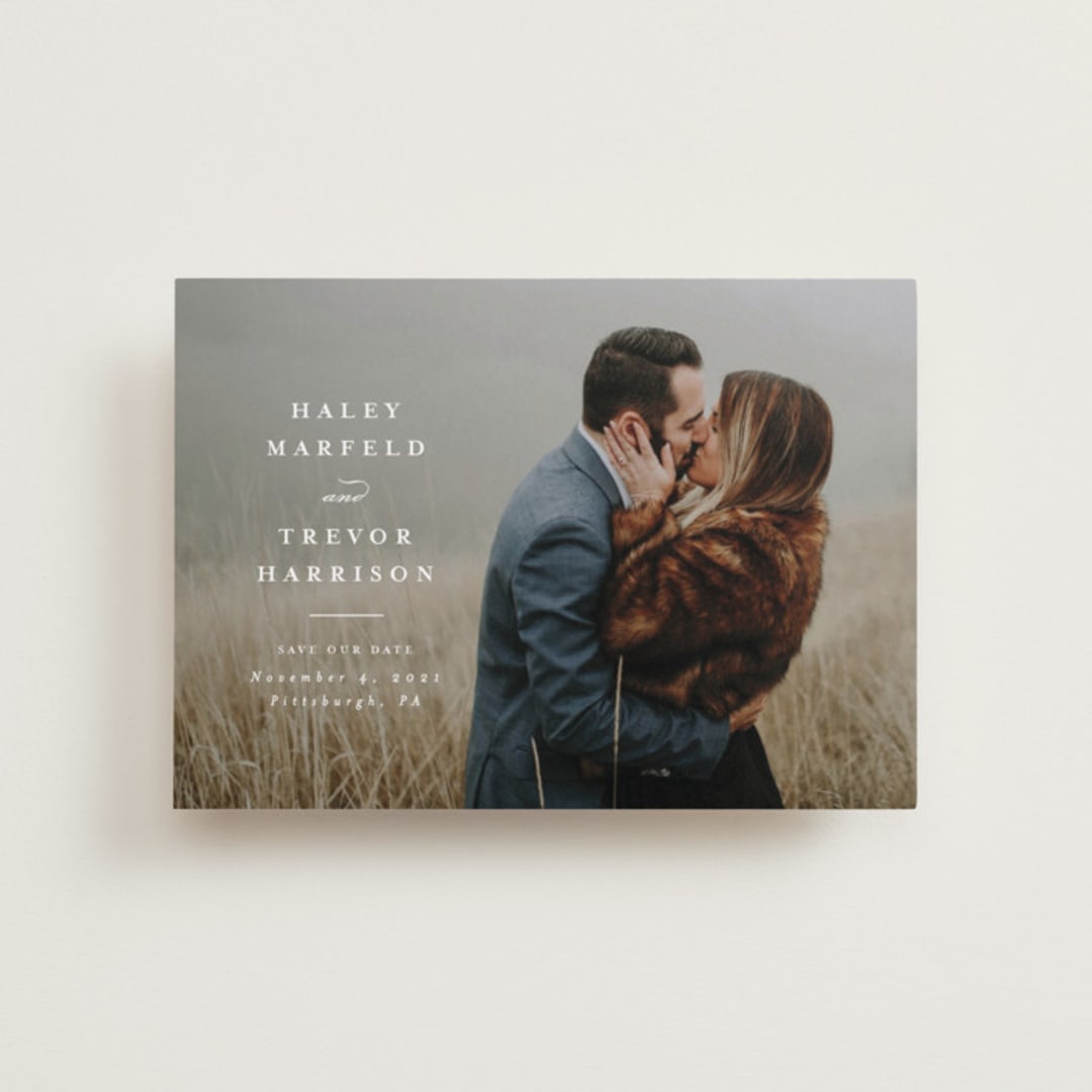 "Simple side" - Save the Dates in Pearl by Lea Delaveris - Front