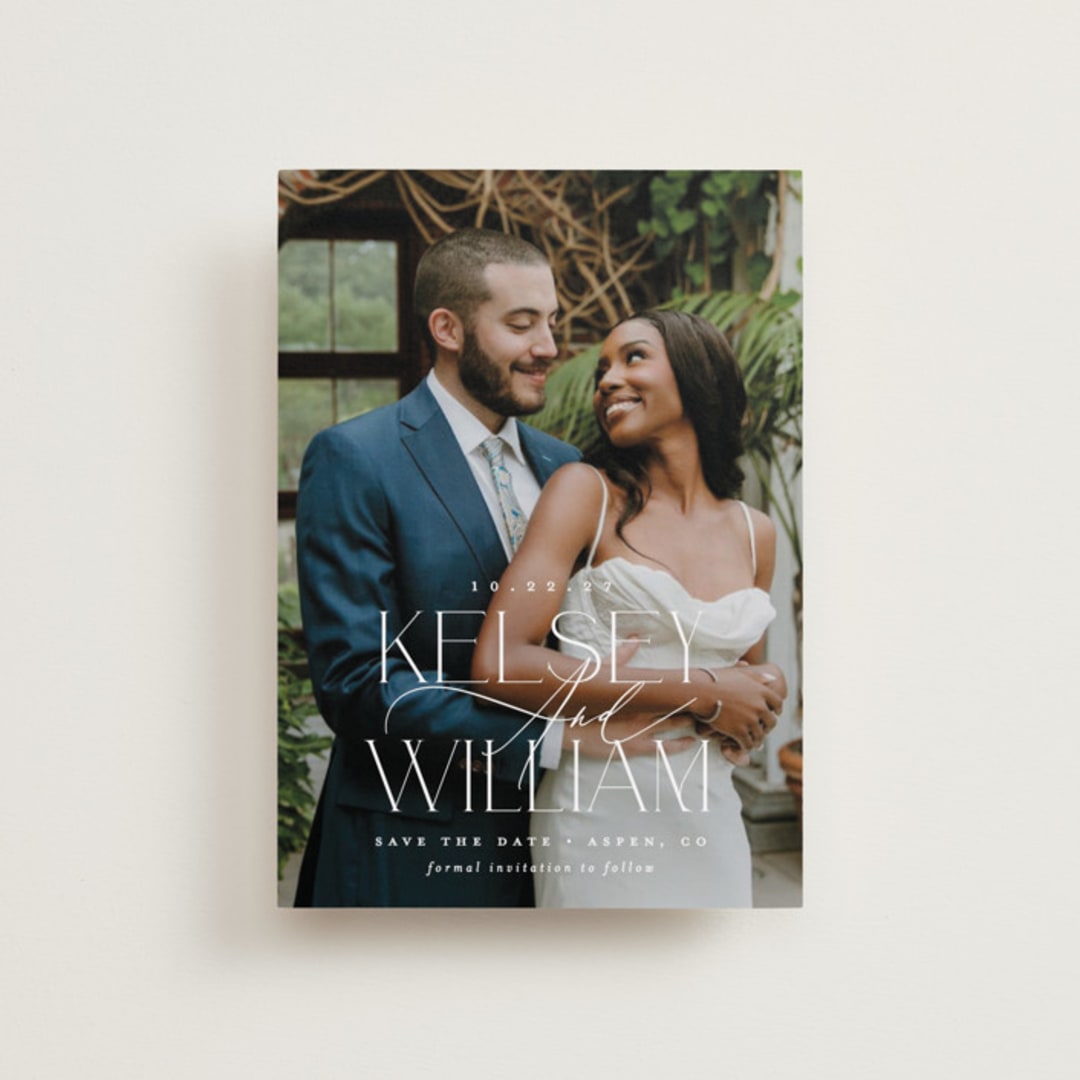 "L'amour" - Save the Dates in Pearl by Brooke Chandler - Front