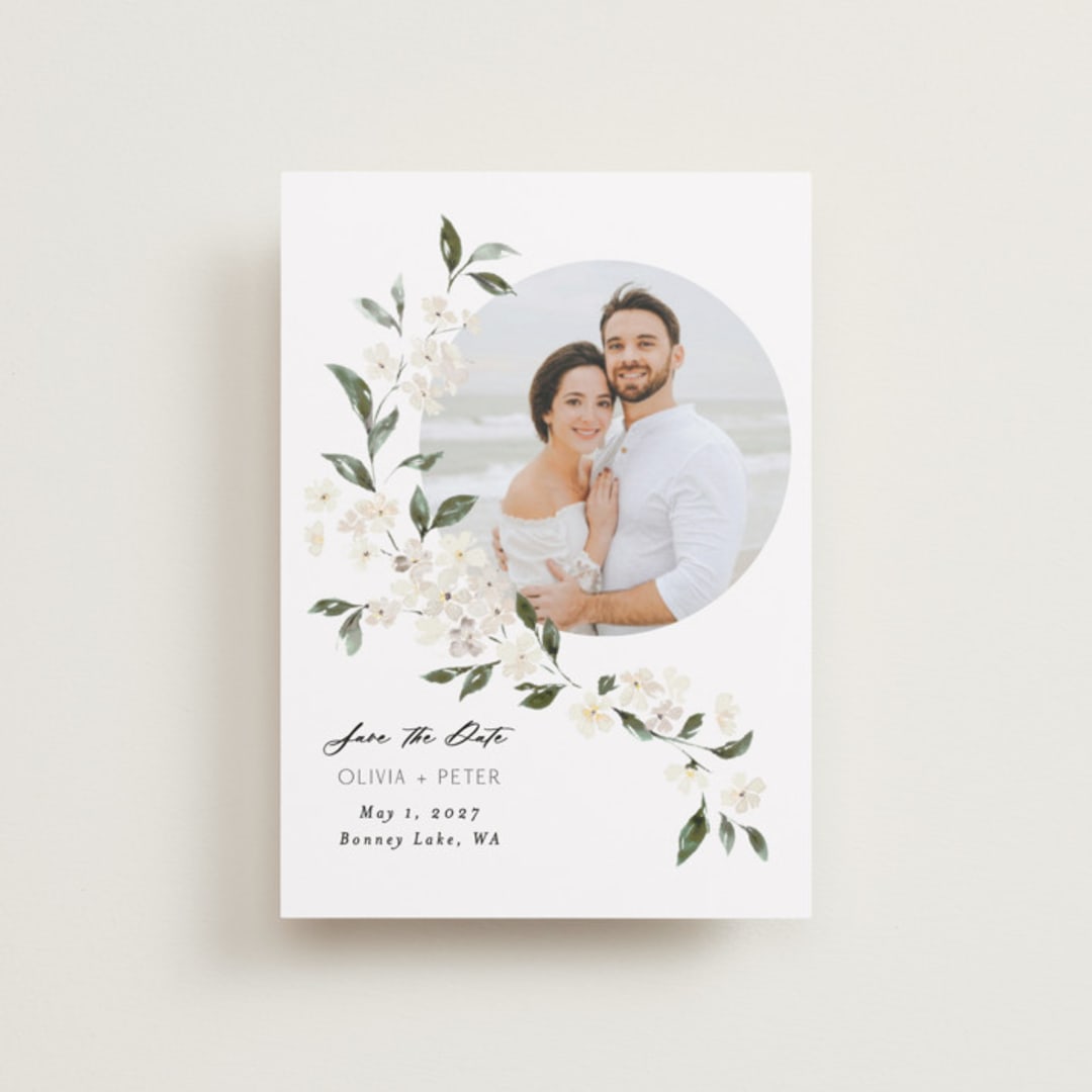 "Sweeping Vine" - Save the Dates in Porcelain by Itsy Belle Studio - Front