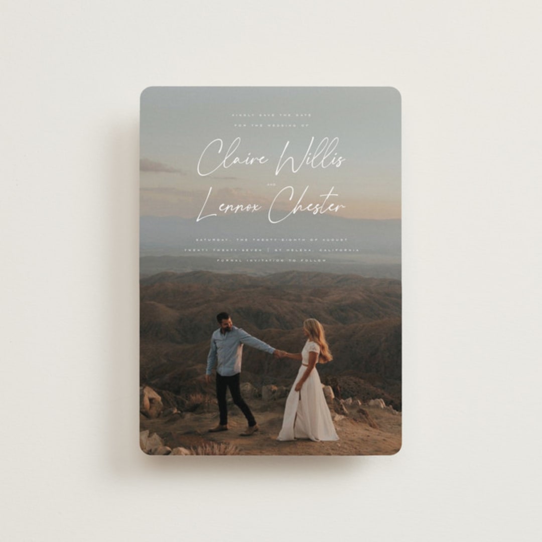 "Full Photo" - Save the Dates in Chiffon by Orasie - Front