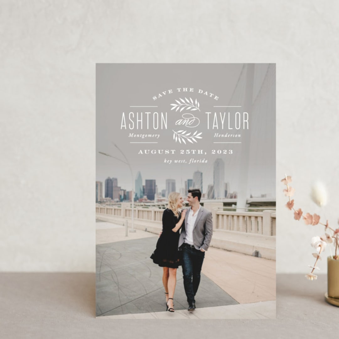 "Elegant Engagement" - Save the Dates in Marshmallow by Hooray Creative - Front