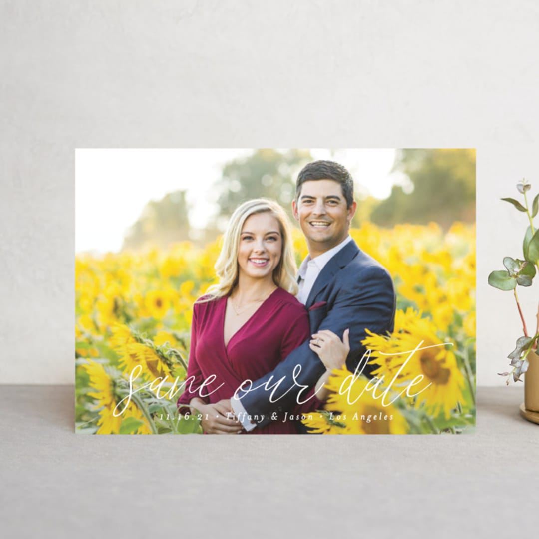 "the perfect date" - Save the Dates in Linen by Kasia Labocki - Front