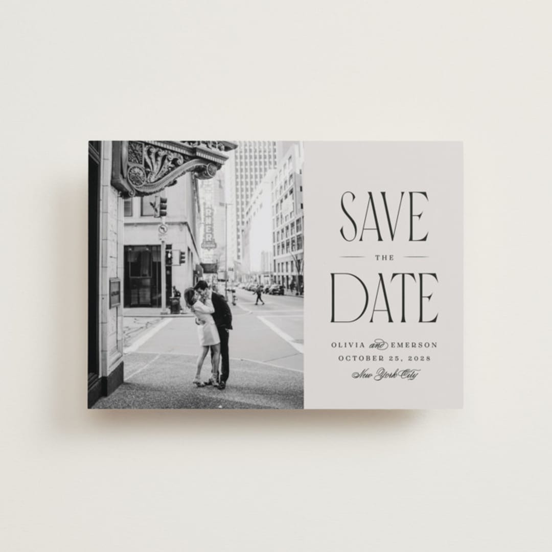 "Pierre" - Save the Dates in Dove by Robert and Stella - Front