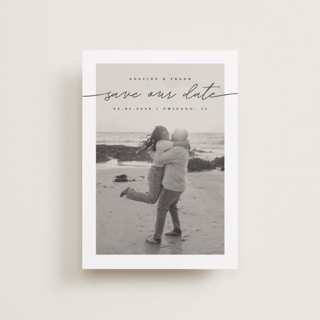 "Simple Details" - Save the Dates in Tuxedo by Pixel and Hank - Front