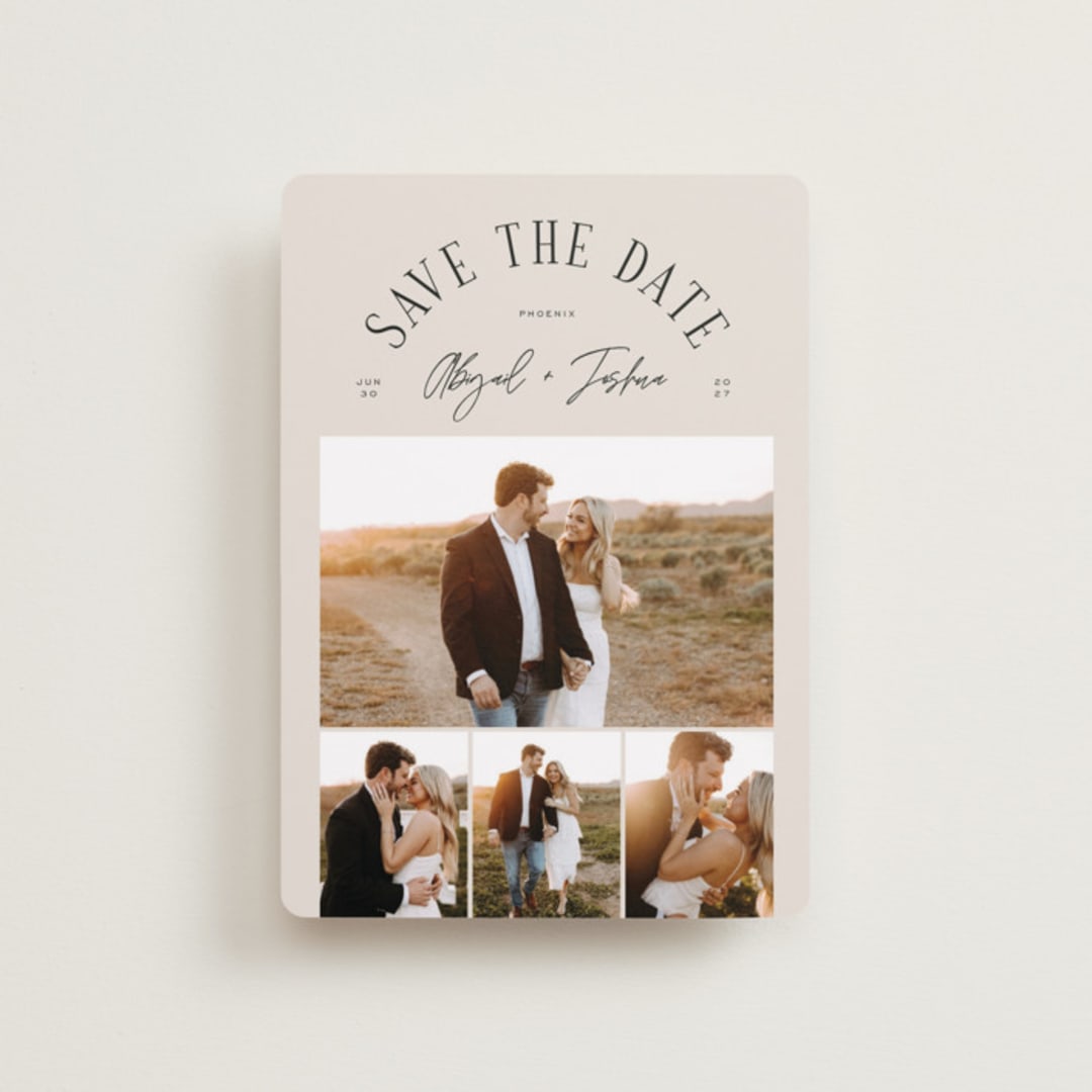 "archway" - Save the Dates in Taupe by Michelle Taylor - Front