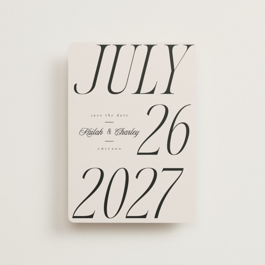 "Grand" - Save the Dates in Ivory by Melanie Kosuge - Front