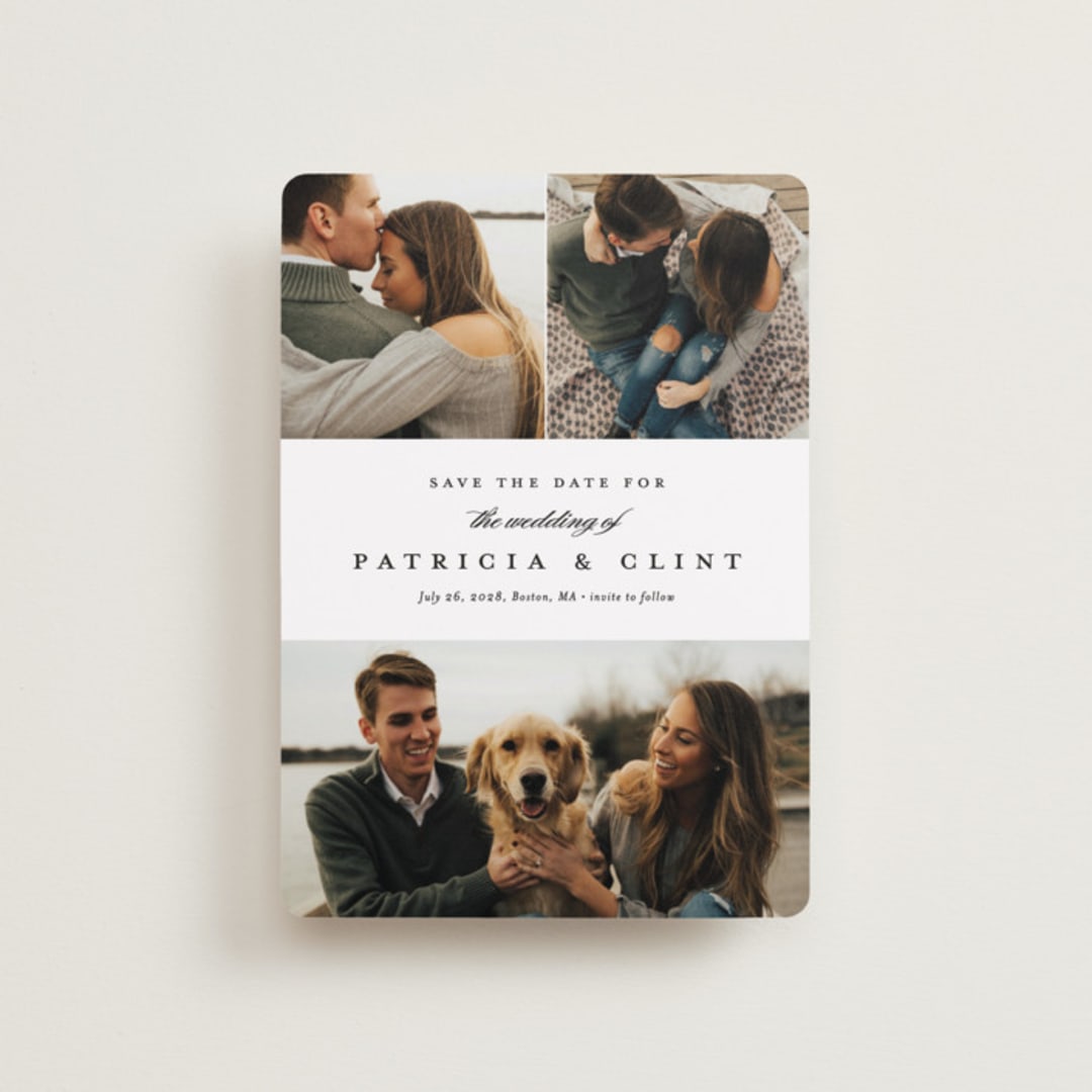 "Classic Trio" - Save the Dates in Icicle by Stacey Meacham - Front