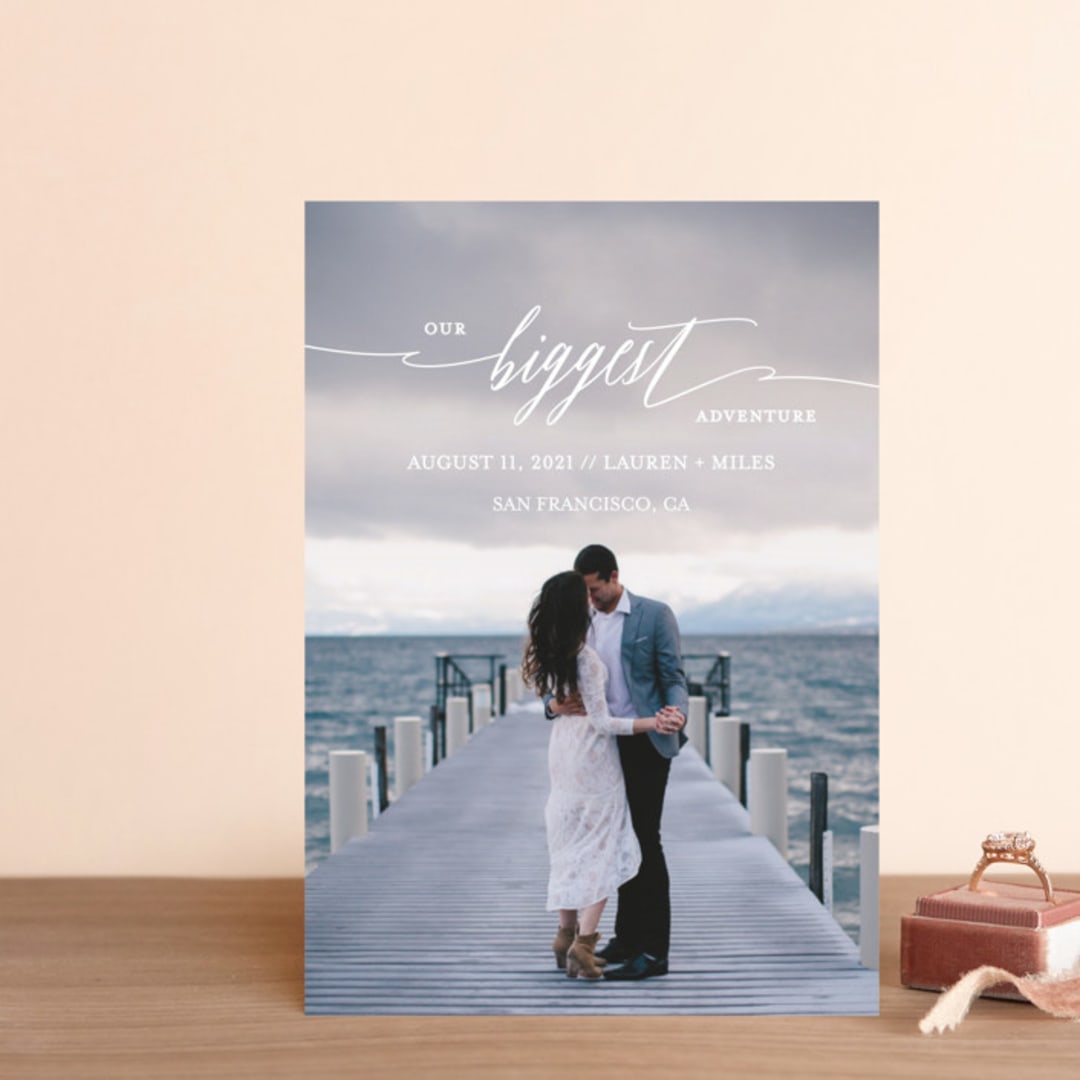 "Our Biggest Adventure" - Save the Dates in Almost Blush by Kate Ross - Front