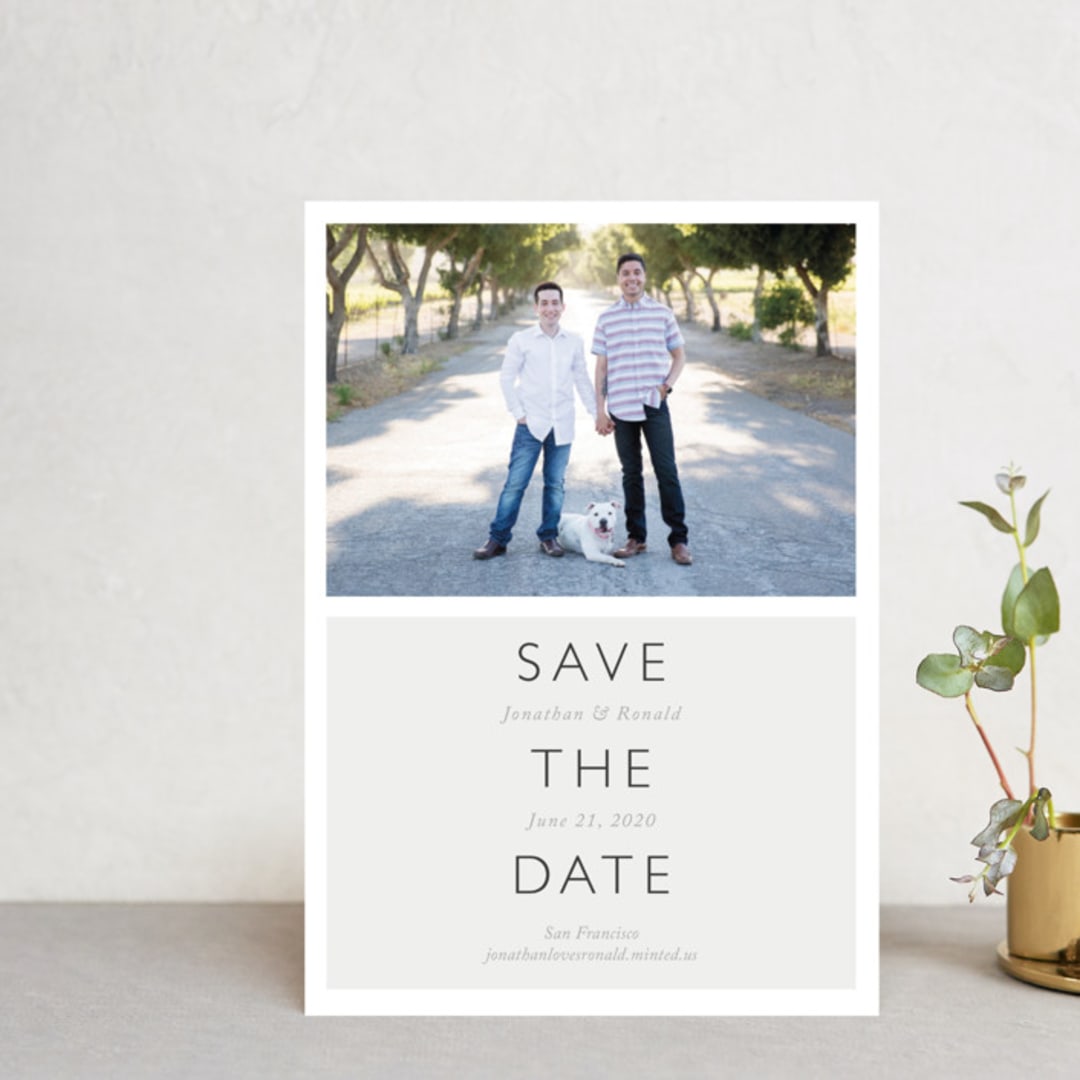 "Modern Date" - Save the Dates in Storm by Waldo Press - Front