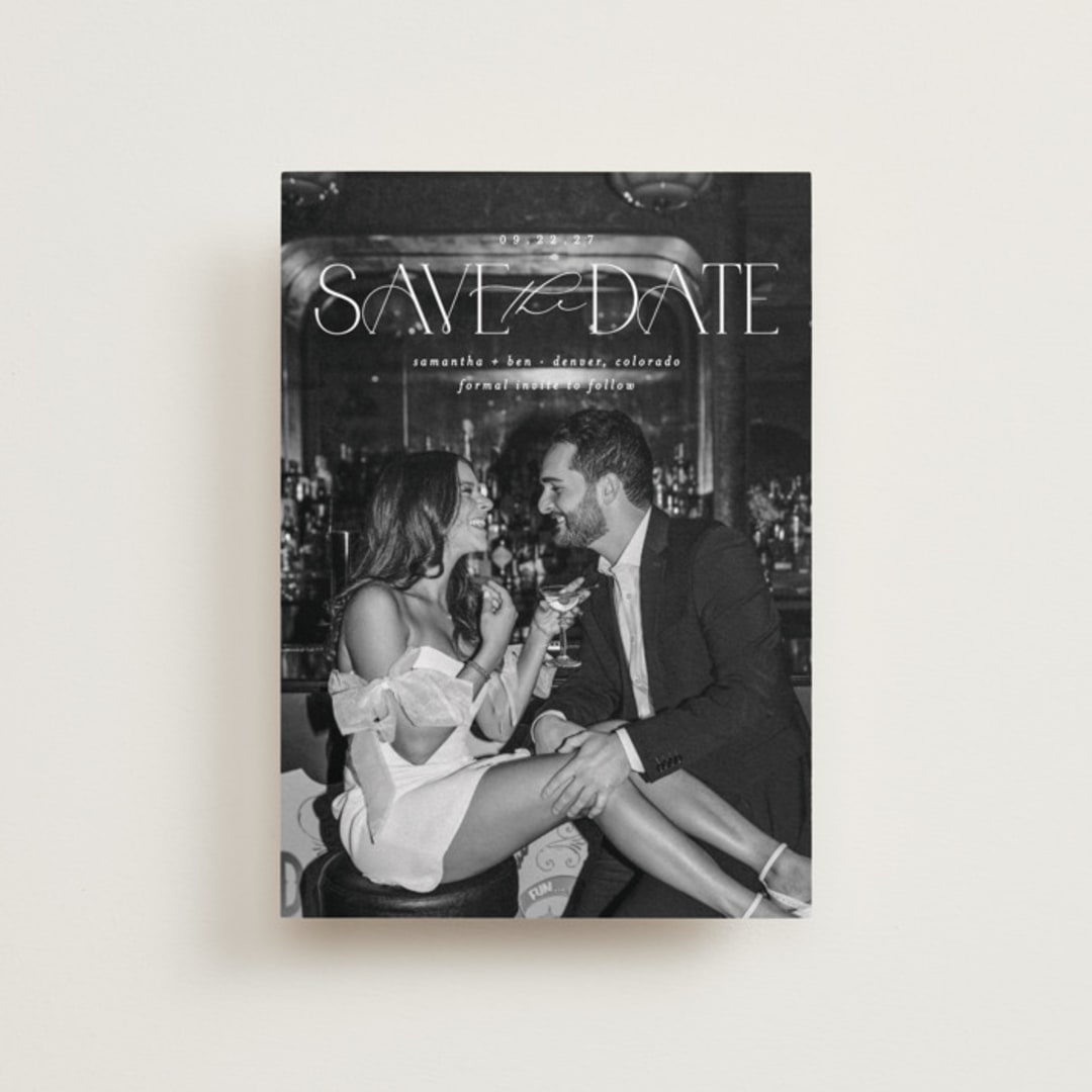 "Elegant Fete" - Save the Dates in Pearl by Brooke Chandler - Front