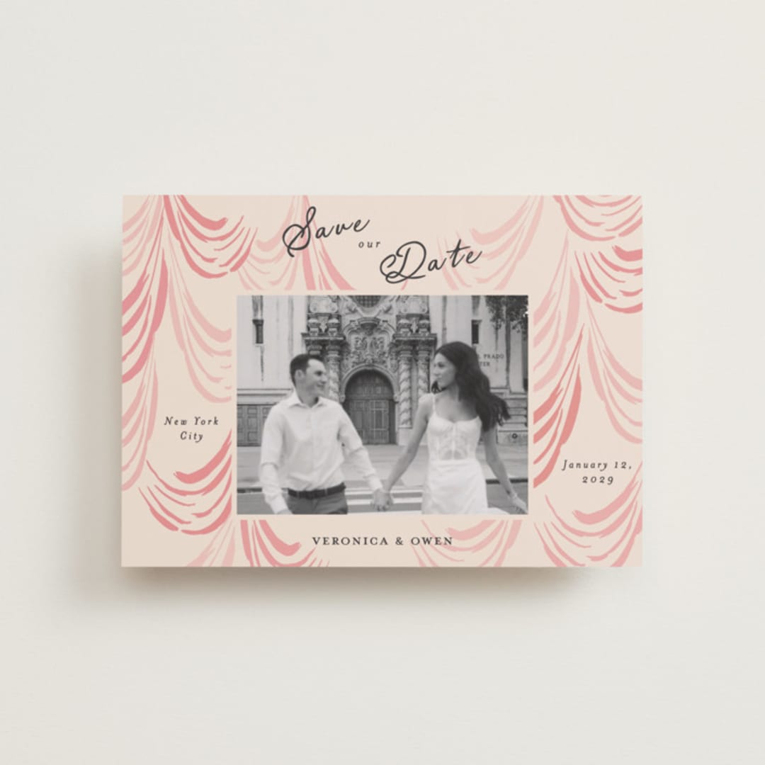 "Velvet Cherry" - Save the Dates in Blush by Sarah Rosenthal - Front