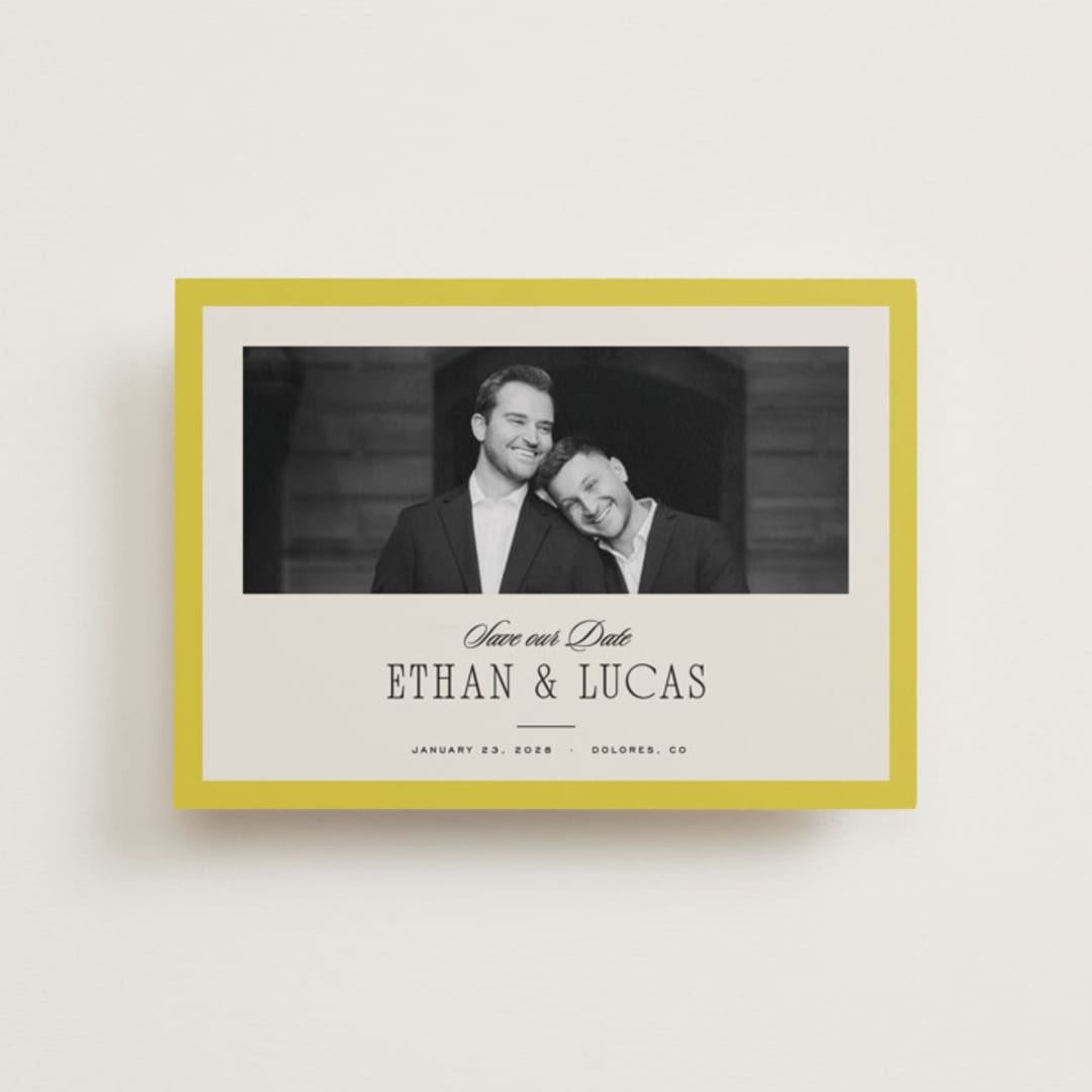 "Mille-feuille" - Save the Dates in Citron by Blustery August - Front