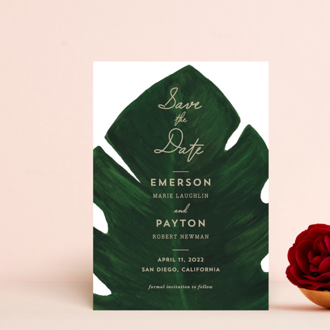 "Palm" - Save the Dates in Leaf by Kaydi Bishop - Front