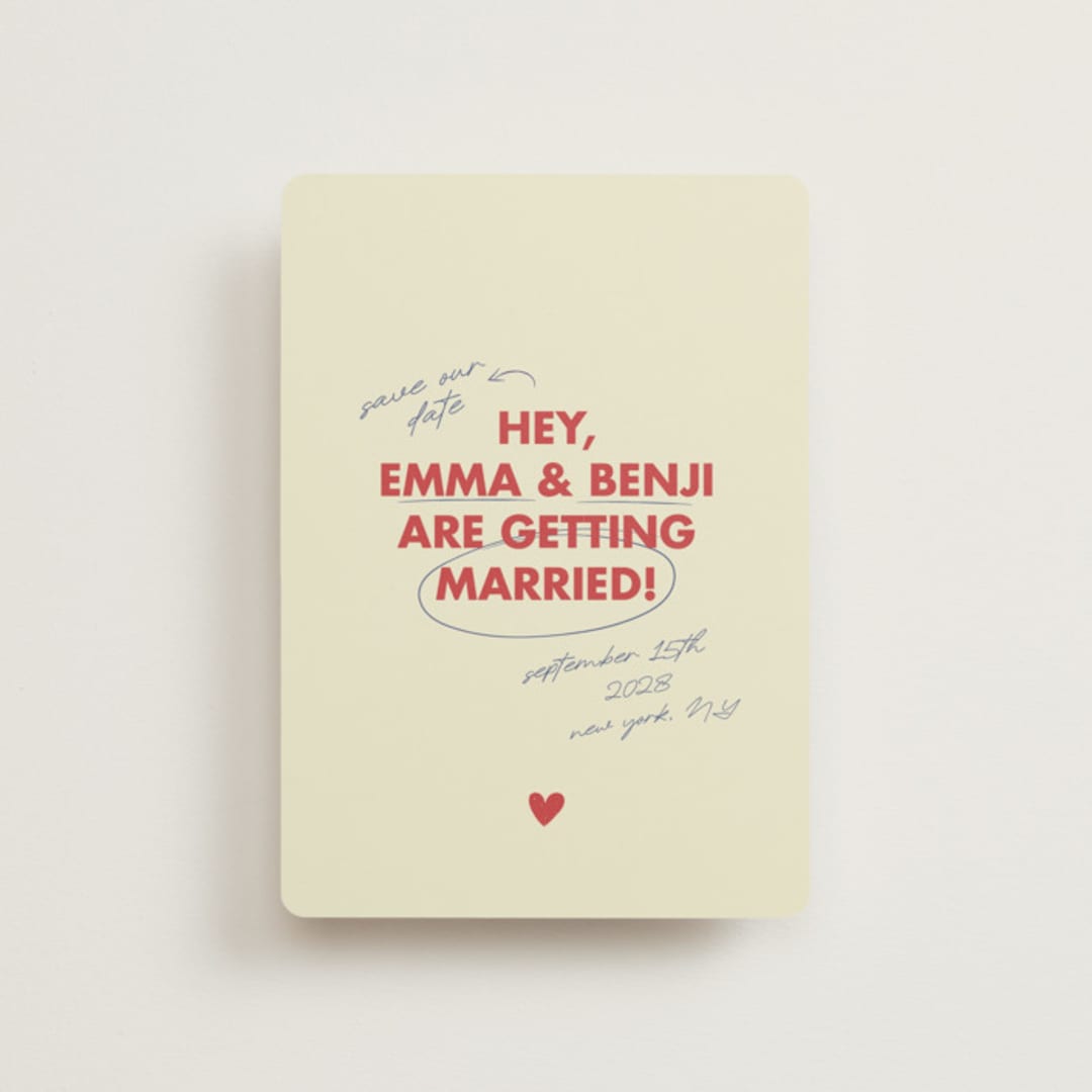 "Love Note" - Save the Dates in Latte by Helena Vitto - Front