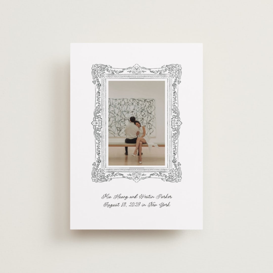"Sketched Frame" - Save the Dates in Diamond by Jenna Holcomb - Front