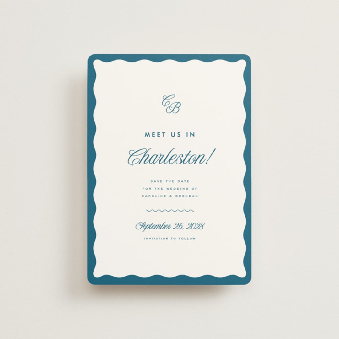 "Meet us" - Save the Dates in Ocean by Kelly Schmidt - Front