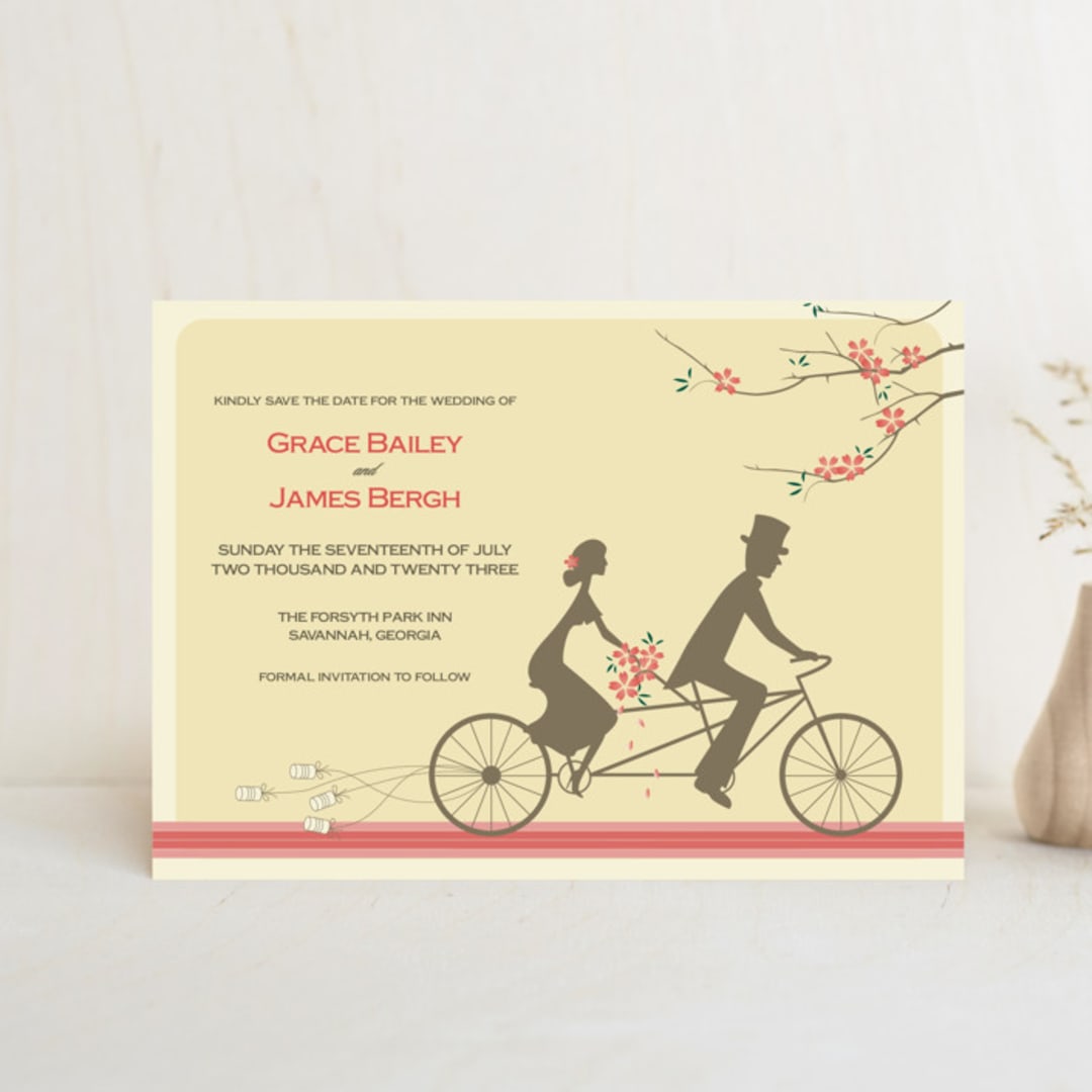 "Journey Together" - Save the Dates in Buttercream by Letter19Design - Front