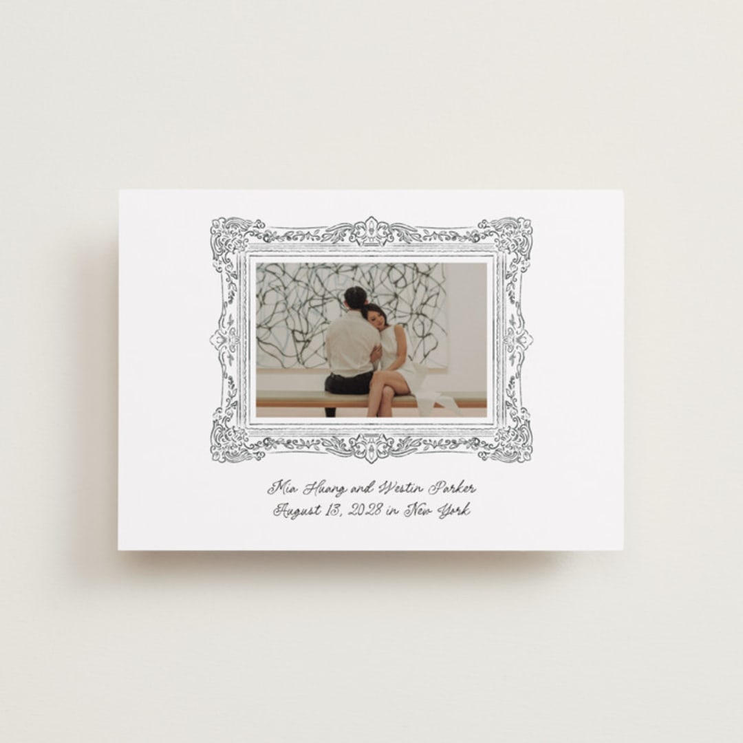 "Sketched Frame" - Save the Dates in Diamond by Jenna Holcomb - Front