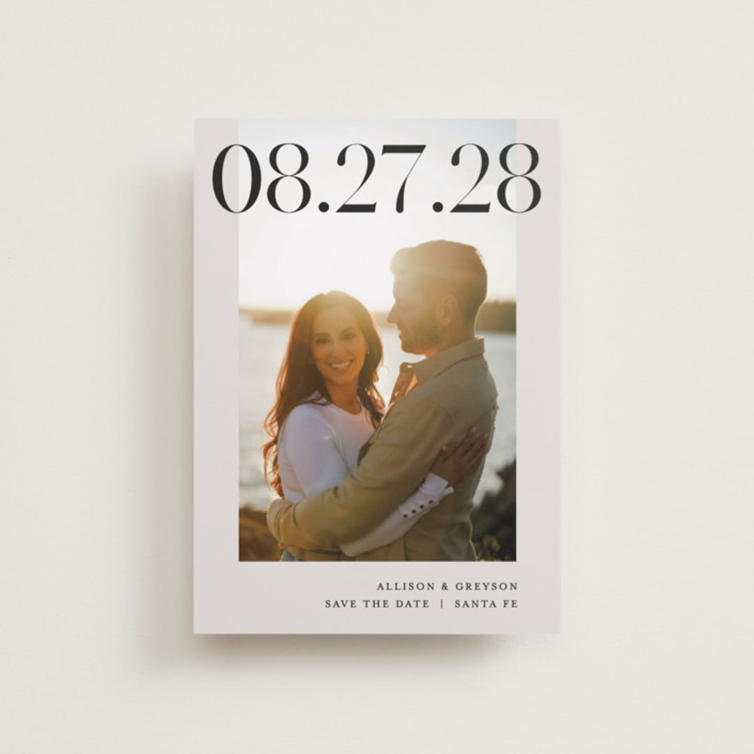 "All Stacked Up" - Save the Dates in Ivory by Pixel and Hank - Front
